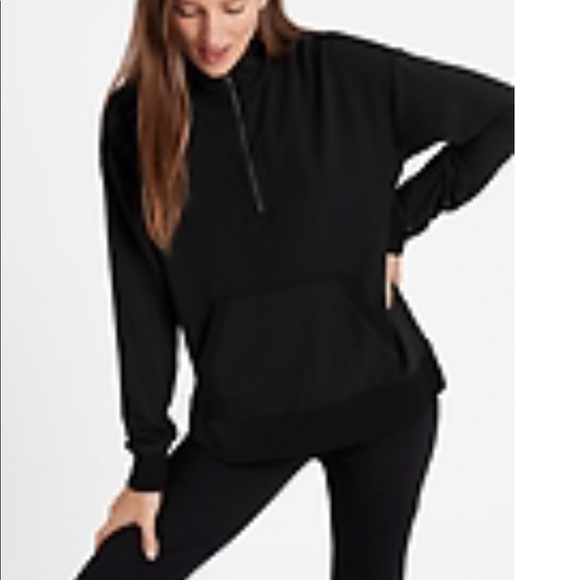 Banana Republic Tops - Banana Republic quarter zip baby terry sweatshirt, black, XS, EUC